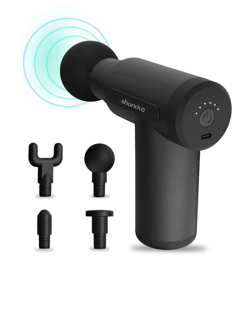 SHANOVA Gun Massager with 4-Head & 6-Adjustable Speed