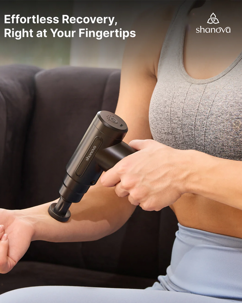 SHANOVA Gun Massager with 4-Head & 6-Adjustable Speed